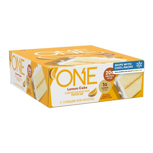 [BRSWKYQGB4FB2ADM] ONE Protein Bars, Lemon Cake, Gluten Free with 20g Protein and 1g Sugar, Pantry Staples, 2.12 oz (12 Count), Packaging May Vary