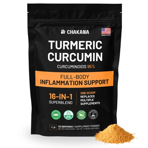 [BRSREAYBPMORYHLK] Turmeric Curcumin 16-in-1 for Inflammation Support – Replaces Multiple Supplements – Joint Comfort, Mobility & Gut Health Powder – 1 lb (30 Servings)