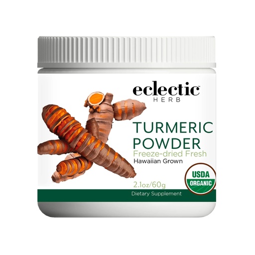 [BRSWIZQYCIDGYHLI] Eclectic Herb - Organic Turmeric Powder | Joint Supplement + Musculoskeletal System Support | Dietary Supplement & Drink Mix | US-Grown, Vegan, Non-GMO (2.1 oz | 60 g)