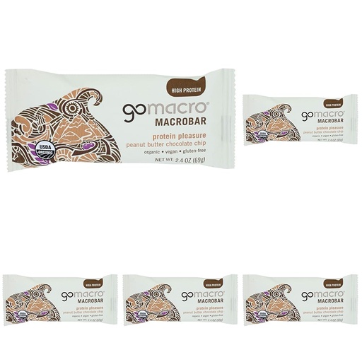 [BRSRAYYOAQPRYCLH] GoMacro, Protein Pleasure Bar, Peanut Butter Chocolate Chip, 2.4 oz (Pack of 5)