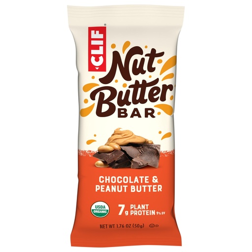 [BRSWKHDQDEOG2D3E] CLIF Nut Butter Bar - Organic Snack Bar - Chocolate Chip Peanut Butter - Organic - Plant Protein - Non-GMO (1.76 Ounce Protein Snack Bar, 1 Count)