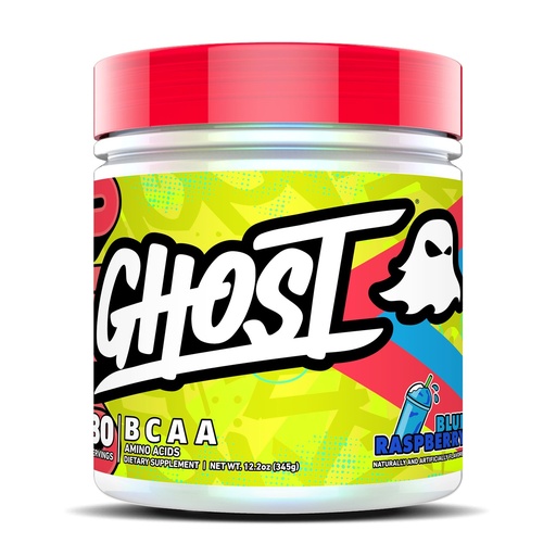 [BRSRECT2B4GRACL7] GHOST BCAA Powder Amino Acids Supplement, Blue Raspberry - 30 Servings - Sugar-Free Intra, Post & Pre Workout Amino Powder & Recovery Drink, 7G BCAA