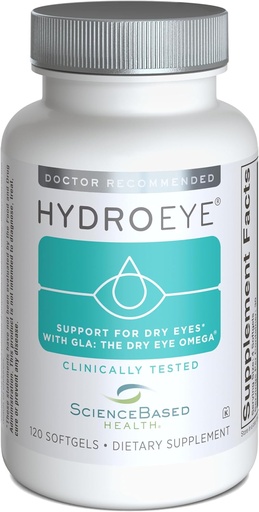 [BRSWIYI4BUDA23TU] CienciaBased Health HydroEye Dry Eye Supplement – Clinically Tested Formula with GLA, EPA and DHA – Eye Comfort & Tear Film Support – 120 Softgels