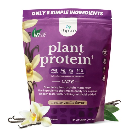 [BRSRAFT4OZ6Q4DL7] nbpure Vegan Pea Protein Powder, Vanilla – Lean Muscle + Hunger & Bloating Support for Women, Men, Kids – 25g Plant Protein Per Serving – No Artificial Sweeteners or Flavors, Gusset, 25 Servings