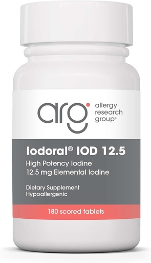 [BRSWIYQRPN6WOD3K] Optimox Iodoral 12, 5 mg Doplněk k jódu, Podpora štítné žlázy pro ženy a muže, Lugol Solution Pills, Iodidové tablety draselné, denní minerální komplex - 180 Počet