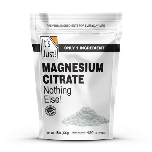 [BRSROGD7OB5BUCLL] It's Just - Magnesium Citrate Powder, 15oz, Non-GMO Magnesium Supplement, Unflavored (15oz / 129 Servings)