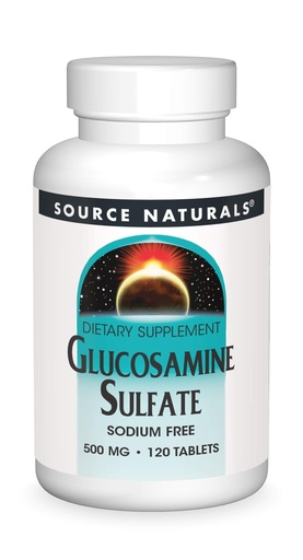 [BRSWIYQOAUARUEL2] Source Naturals Glucosamine Sulfate, Sodium-Free, for Joint Support, 500 mg - 120 Tablets