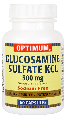 [BRSWIZYPOAFBCF3E] Optimum Glucosamine Sulfate KCL Capsules, 500 Mg, 60 Count