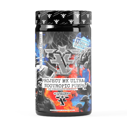 [BRSRGGQKOYNAMCD4] Project MK Ultra V2 Pre-Workout, Non-Stimulant, Caffeine-Free Pump and Hydration Formula, Stackable Nootropic Support, Blue Cherry Slushie