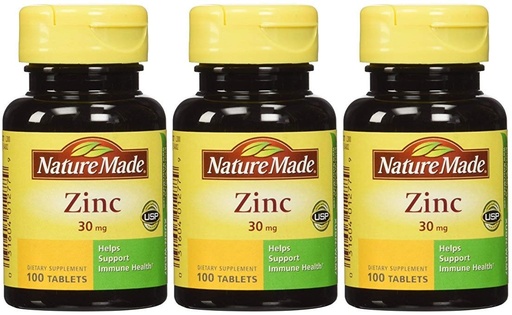 [BRSWIHQLO57RKGDE] Nature Made Zinc 30 mg - 100 Tablets, Pack of 3