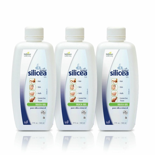 [BRSROGD2DF5GKYDA] Hübner Original Silicea Gel 17 fl oz / 500 ml, 3 Pack, for Hair, Skin, Nails, and Connective Tissue, Pure Colloidal Silica Gel Formula, No Additives or Preservatives