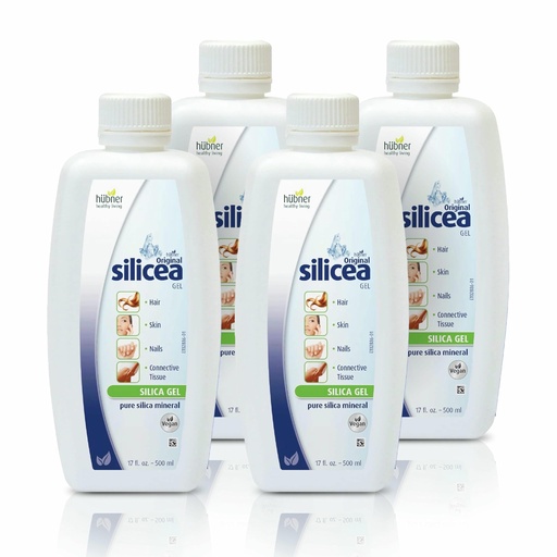 [BRSROGD2CQFAYFDZ] Hübner Original Silicea Gel 17 fl oz / 500 ml, 4 Pack, for Hair, Skin, Nails, and Connective Tissue, Pure Colloidal Silica Gel Formula, No Additives or Preservatives