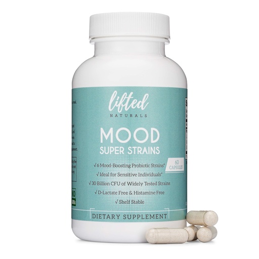 [BRSWGHTRBYCBOA33] Probiotics - Mood Super Strains Probiotic - Naturally Supports Digestion & Mood - Histamine-Free Probiotics w/ L Rhamnosus GG, Shelf Stable Probiotic Supplement, 60 Day Supply, Non-GMO, VEGAN