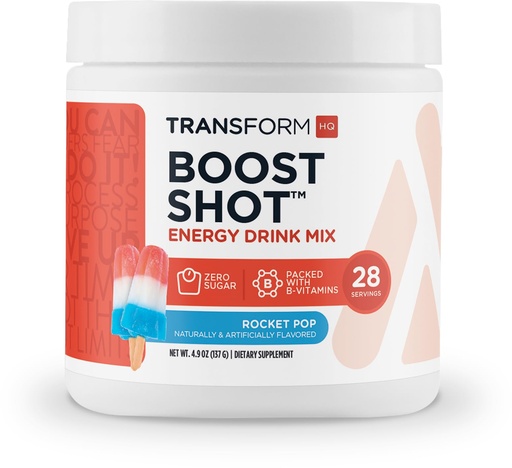 [BRSROFIEBABGYGTH] TransformHQ Energy & Focus Powder (Rocket Pop) - Boost Shot Clean Energy Drink Mix - Sugar Free - Non-GMO, Gluten-Free - 28 Servings