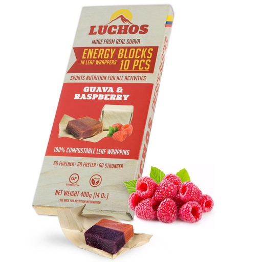 [BRSWKFA5AIOR2ALM] LUCHOS Energy Blocks - Guava & Raspberry, 400 g | Colombian On-the-Go Sports Nutrition for Running, Cycling & Hiking | A Natural Alternative to Bars & Gels | Vegan, Gluten Free & Easy to Digest