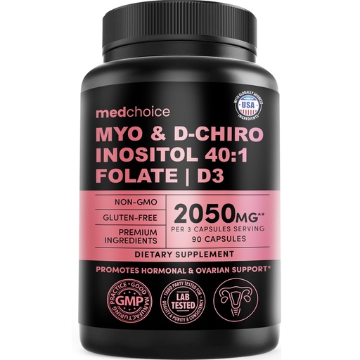 [BRSREGT3CQCQ2HTH] Myo-Inositol 40:1 for Women – Inositol Supplement with Myo & D-Chiro Inositol, Folate & Vitamin D3 – Vegan Capsules for Daily Routine & Hormone Support – Flo Ovarian Support Capsules – (90 Count)