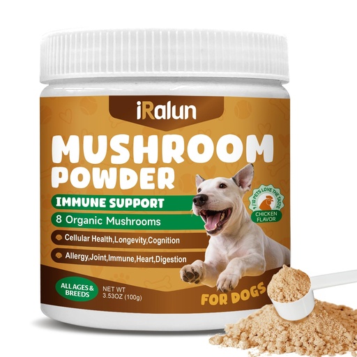 [BRSREFL3BZ7RSFYY] Mushroom Powder for Dogs - Organic Turkey Tail Mushroom for Dog – Mushroom Complex with Shiitake, Reishi - Mushroom for Dogs - Boosts Immunity, Supports Digestion, Enhances Overall Health, 3.53 oz
