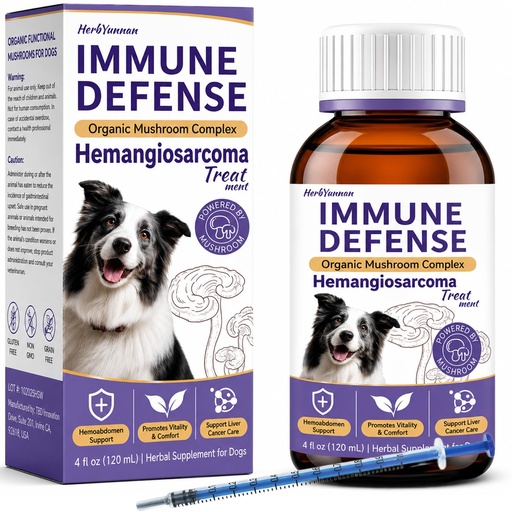[BRSRGCTYOQCWCDLD] Dog Cancer Supplement 4 oz - Dog Cancer Care and Lumps & Bumps Support, 7 Organic Turkey Tail Mushroom Blend with Turmeric for Dog for Hemangiosarcoma, Hemoabdomen, Cancer & Vascular Support