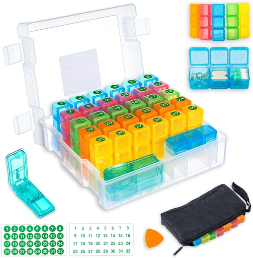 [BRSRAAQFPMBGE3L5] Monthly Pill Organizer 3 Times a Day with 31-Day Moistureproof Box, Weekly Pill Bag, Pill Cutter, Stickers, Plastic Opening Pick for Easy Use, Convenient Daily Medication Management(White)