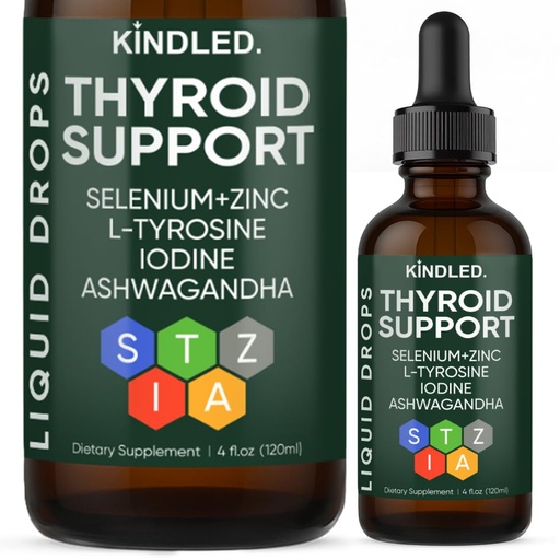 [BRSRECQ6AUFBS3LG] Thyroid Support Drops | Thyroid Support for Women | Liquid Drops with Selenium, Zinc & L-Tyrosine, Iodine, Ashwagandha | Thyroid Support, Daily Support – 4 fl.oz (120mL)