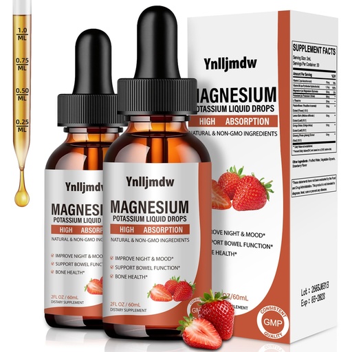 [BRSRA2T2A4IRAEL3] Potassium Magnesium Supplement Drop Liquid 2 Pack,Magnesium glycinate Drop with Potassium High Absorption Drops, L-Theanine,Vitamin B,Leg Cramps & Bone & Energy & Immune Support-2 Fl Oz (Pack of 2)