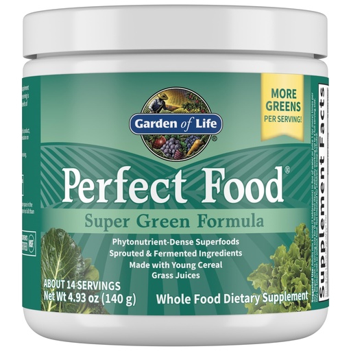 [BRSWIYQGB4GAA3LE] Garden of Life Perfect Food Super Green Formula - 14 Servings | 45 Superfoods, Greens, Fruit & Veggie Juice Superfood Powder Supplement, Probiotics & Organic Spirulina for Digestion & Immune Health