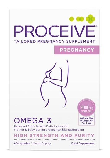 [BRSWYBIKC55AODIU] Proceive Pregnancy Omega 3 Fish Oil Capsules for Women, High Strength Prenatal DHA & EPA Supplement for Pregnancy and Breastfeeding Moms, 2000mg Omega 3 Supplement, 1 Month Supply, 60 Capsules