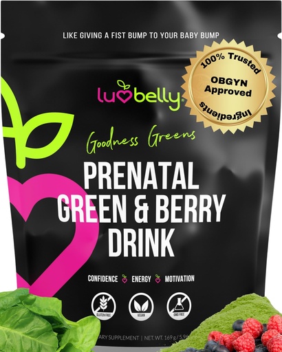 [BRSWYZL3BMORADL5] Greens for Pregnant Women - Safe Prenatal Greens Powder - OBGYN Approved Fertility & Pregnancy Supplements - Organic Pregnancy Green Powder - Yummy Prenatal Energy & Hydration Drink Mix - 24 Servings