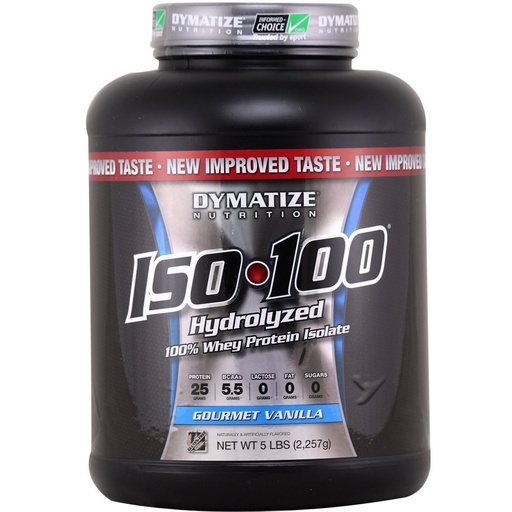 [BRSWIFLQDJYR22YV] Dymatize ISO 100 Post Workout and Recovery Supplements, Gourmet Vanilla, 5 lbs (Pack of 6)