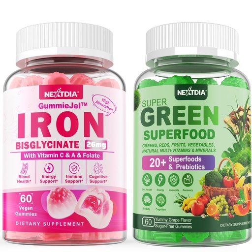 [BRSRABT5AUNWG3TA] Super Greens Gummies + Iron Bisglycinate 26mg Filled Gummies