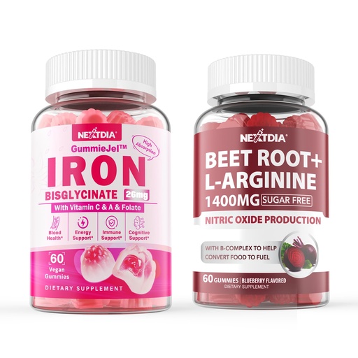 [BRSRA2YKCICRSCTO] Nextdia Iron Filled Gummies 26mg + Beet Root Gummies