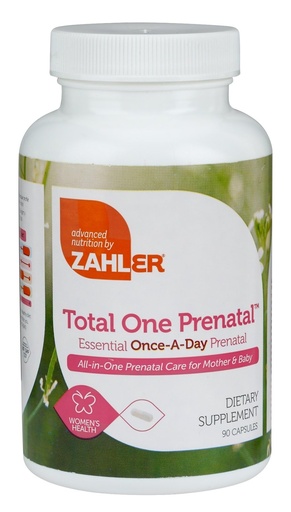 [BRSWIZIIOBYWMEL6] Zahler - Total One Prenatal Vitamins for Women (90 Count) Daily Multi Vitamin Prenatals with Folic Acid, Iron, Zinc & 19 Other Essential Vitamins & Minerals - Kosher Pre Natal Multivitamin Capsules