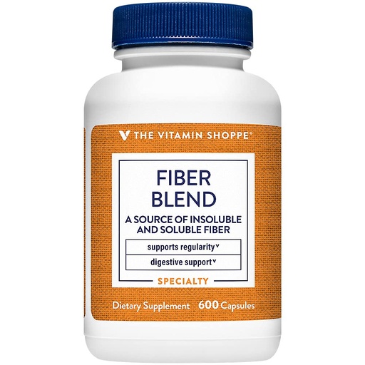 [BRSWGFD7AEORUGTD] The Vitamin Shoppe Fiber Blend, Natural Source Insoluble and (600 Capsules)