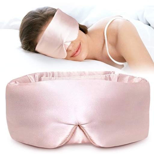 [BRSRMHD4OZYBGD3K] LitBear Silk Sleep Mask for Side Sleeper, Eye Mask Sleeping for Women Men 100% 22 Momme Pure Mulberry Silk, Face-Hugging Padded Eye Cover for Sleeping with Adjustable Band (Pink)