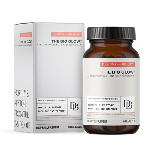[BRSREEABCVYAMADO] Designs for Beauty The Big Glow (60 Capsules) - for Healthy Hair, Skin and Nails - Supports Collagen Production and Healthy Aging -Includes Keratin, Biotin, Vitamin C and Botanicals