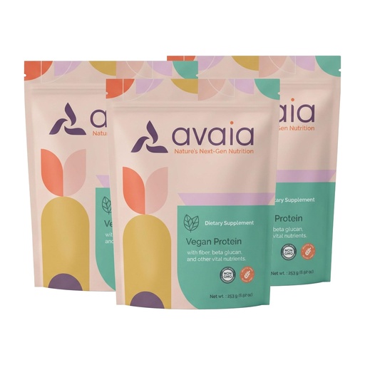 [BRSRG2Q7B4NBGGYU] Avaia Precision-Fermented Vegan Nutritional Supplement Powder with Protein, Fiber, Beta-Glucan, Complete Amino Acids, Dairy-Free, Soy-Free, Gluten-Free, 30 Servings