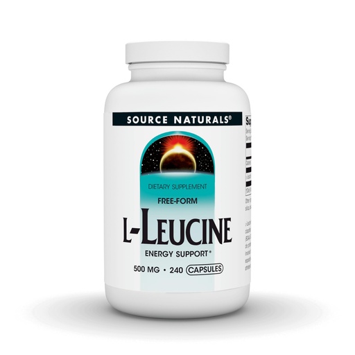 [BRSWIYQYBF6RCYDE] Source Naturals L-Leucine, Free Form Essential Amino Acid Supplement for Energy Support* - 500 mg -240 Capsules