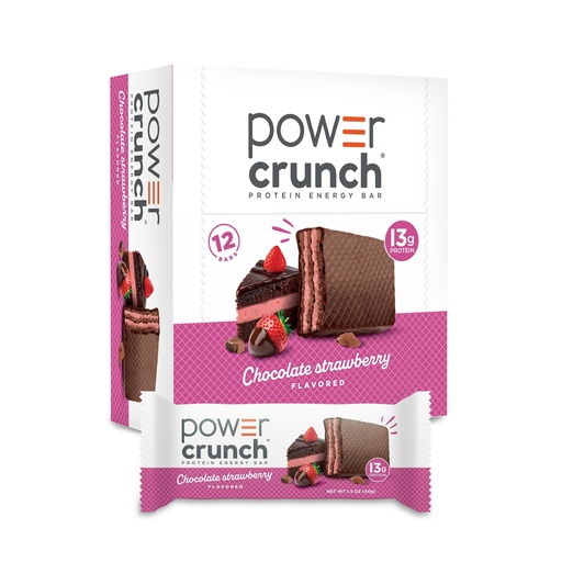 [BRSRE2QPCEIGOHQV] Power Crunch Protein Energy Wafer Bars, Chocolate Strawberry, 1.4 Ounce (12 Count)