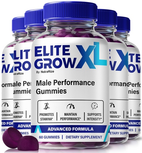 [BRSRACYHBUGQO2TK] (5 Pack) Elite Grow XL Gummies, Official EliteGrow XL For Men, Premium Formula For Male Performance, Energy & Stamina, All-Natural Elite GrowXL Support, Elite Grow XL ME Gomitas Review (300 Gummies)