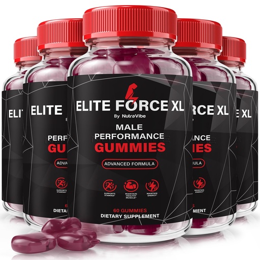 [BRSRGBATDICGCDLL] (5 Pack) Elite Force XL Gummies – Daily Energy & Wellness Support Supplement | Natural Formula for Drive, Stamina & Active Lifestyle | Easy-to-Chew Gummy, Non-Habit Forming (300 Gummies)