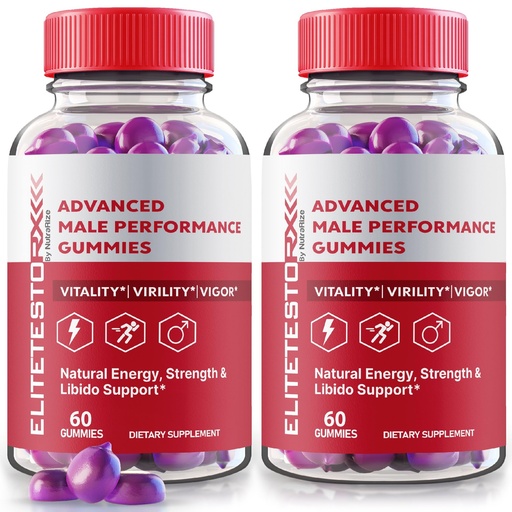 [BRSRAYLYOF4GODLG] (2 Pack) Elite Testo Rx Gummies, All Natural Male Formula, Premium Supplement for Men, EliteTesto Rx Pills For Overall Health, Elite TestoRx Gummy s, Official EliteTestoRx Reviews (120 Gummies)