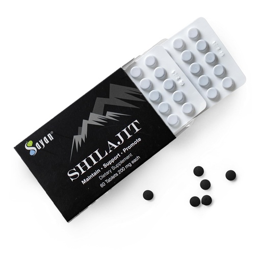 [BRSWGZYDOEIWCC3A] Sayan 100% Pure Shilajit Tablets, High-Potency Supplement, More Effective Than Resin & Capsules, 85+ Trace Minerals Sourced from 10,000 ft Lab-Tested. 60 Tablets 200 mg per Tablet 1-2 Month Supply