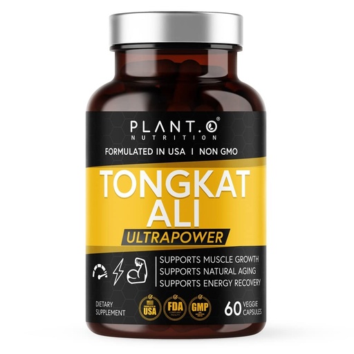 [BRSROZ3RAB5W2FDV] PLANT.O NUTRITION Tongkat Ali Ultrapower - Longjack Extract Supplement for Stamina, Strength, Endurance, Lean Muscle Growth & Recovery - Men's Pre Workout Supplement 60 Capsules Non GMO