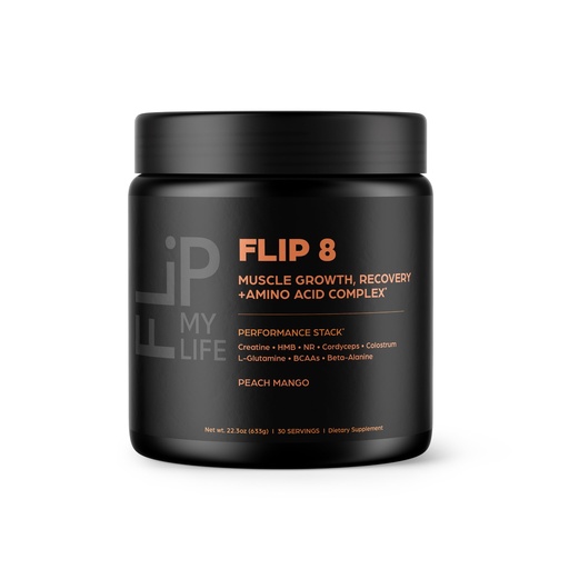 [BRSRGBIHOQHB4DTF] FLIP 8 Performance Stack – Pre & Post Workout Muscle, Strength & Recovery Support | Creatine, HMB, BCAAs, L-Glutamine, Electrolytes | Clean Energy, No Stimulants | Peach Mango I 30 Servings