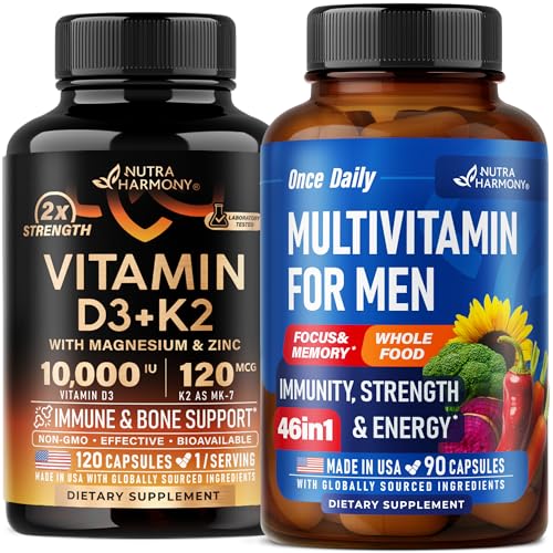 [BRSREFQYCJ6RACTZ] NUTRAHARMONY Vitamin D3 K2 & Multivitamin for Men Capsules