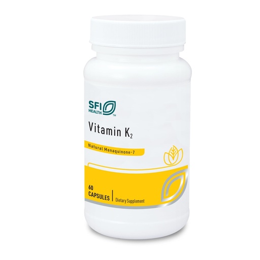 [BRSWYBLRBAHA2F3A] Klaire Labs SFI Health Vitamin K2-50 Micrograms as Menaquinone-7 MK-7, No Soy, Gluten or Dairy (60 Capsules)