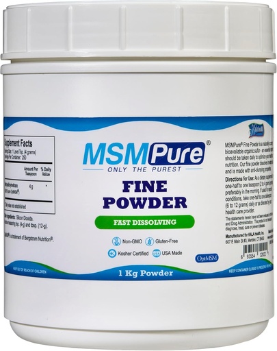 [BRSWKZQFBUMQMAL4] KALA HEALTH MSMPure Fast Dissolving Fine MSM Powder Crystals – US-Made MSM for Joint Health, Skin Appearance, and Hair & Nail Support – 2.2 lb, Organic Sulfur