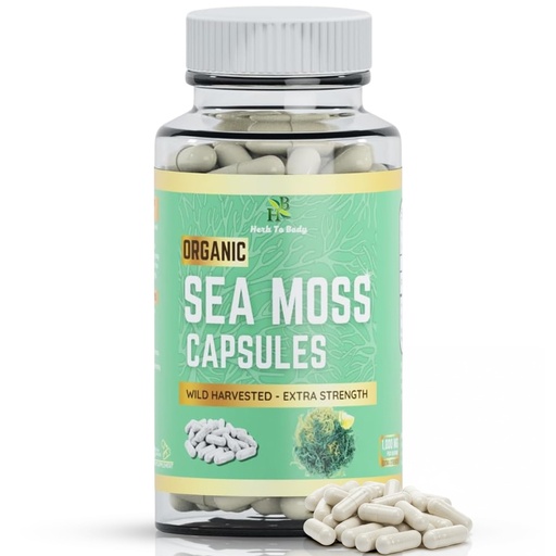 [BRSROAY5CMHBG3L2] Herb To Body Organic Sea Moss Capsules – 60 Vegan Capsules, Wildcrafted Irish Sea Moss for Daily Wellness Support, Herbal Blends, and Natural Preparations