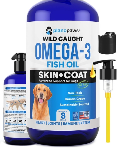 [BRSW2FQLOACQEYA4] Omega 3 Fish Oil for Dogs - Better Than Salmon Oil - Dog Fish Oil Supplement to Reduce Shedding & Itching - Supports Joints, Brain, and Heart Health - Skin and Coat Supplement - Liquid Fish Oil