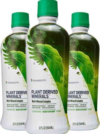 [BRSWIHQNCZ4QMGT2] Youngevity Plant Derived Liquid Minerals - 77+ Natural Unaltered Trace Minerals - 19,000mg Plant Mineral Solids - Colloidal Form Humic Shale - (32 oz Pack of 3)